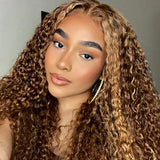 Her Hair Wear N’ Go Kinky Curly 4/27 Honey Blonde 5x6 Wig