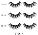LaFlare 3D Faux Mink Eyelashes Eco Pack 3 Pairs