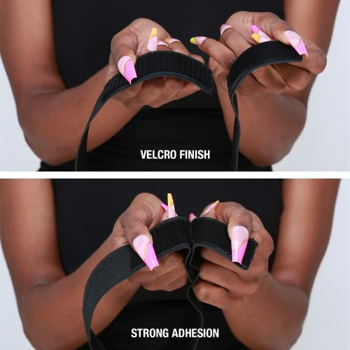 JSYPWEIJIE 5 Pcs Elastic Melt Band for Wig Black Nylon Edges Bands Wig Melt Band for Edges with Velcro for Laying Edges Women Forehead Lace Closure