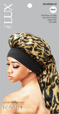 Luxury Silky Satin Braid Bonnet - L/XL (Leopard Print)