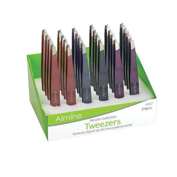 Almine Metallic Slant Tip Tweezer