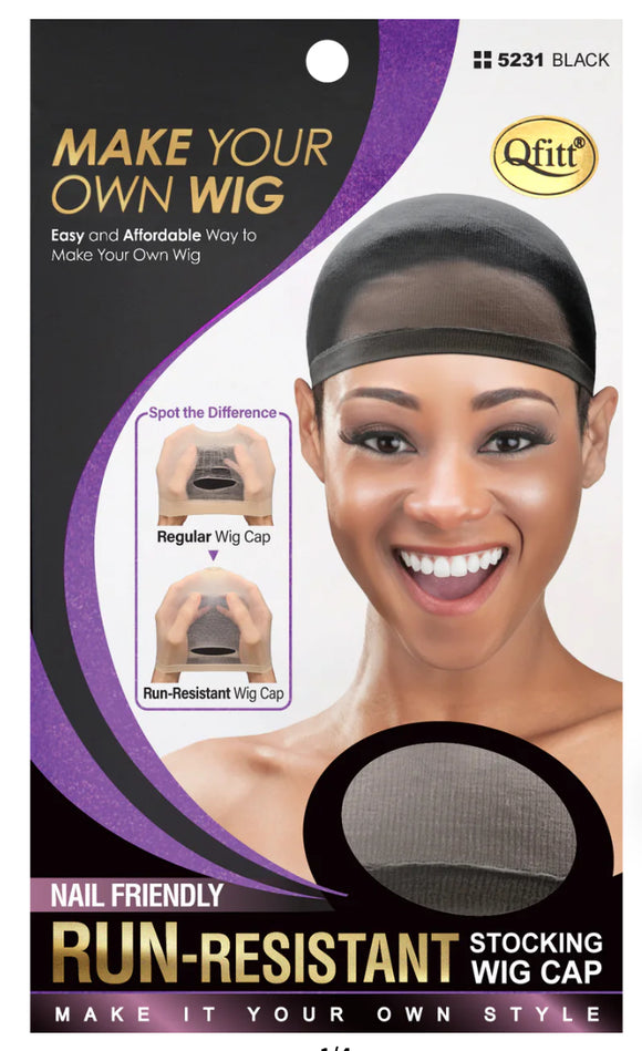 Qfitt Nail Friendly Run-Resistant Stocking Wig Cap