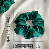 Dark Green Silky Scrunchie - 2pk