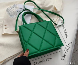 Quilted Green Crossbody Bag