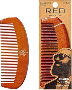 Red By Kiss Premium Wood Long Beard Comb