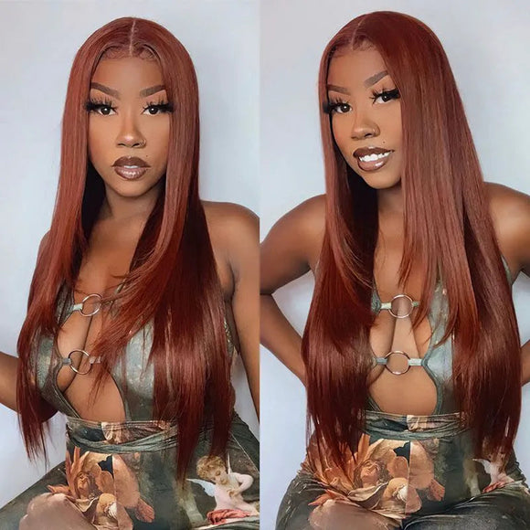 Her Hair Wear N’ Go BodyWave #33 Auburn Red Brown 5x6 Wig
