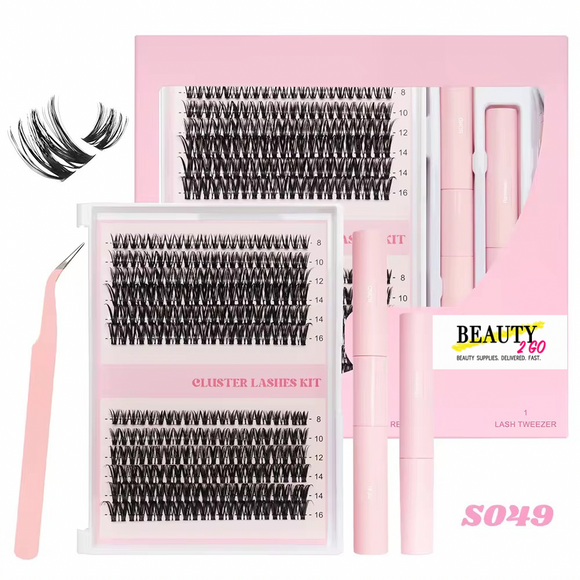 Pink Cluster Lashes DIY Kit