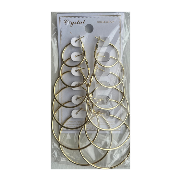 Gold hoops -6ct