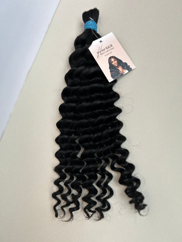 Her Hair: Boho Deep Wave Bulk Braiding Hair - 18”