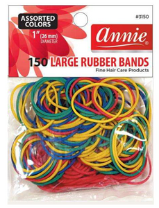 Annie Rubber Bands Large - 150Ct Asst Colors