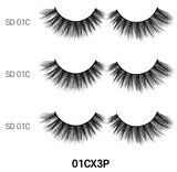 LaFlare 3D Faux Mink Eyelashes Eco Pack 3 Pairs