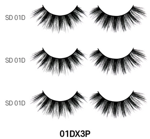 LaFlare 3D Faux Mink Eyelashes Eco Pack 3 Pairs