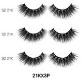 LaFlare 3D Faux Mink Eyelashes Eco Pack 3 Pairs