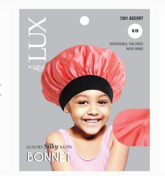 Lux by Qfitt Luxury Silky Satin Bonnet KIDS (Solid Colors)