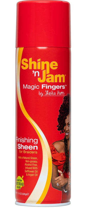 Ampro Shine-N-Jam Magic Fingers Finishing Sheen For Braids 11.5oz