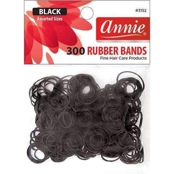 Annie Rubber Bands 300Ct Black One Size