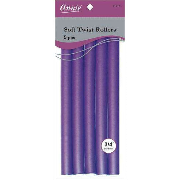 Annie Soft Twist Rollers 3/4” 5ct Purple